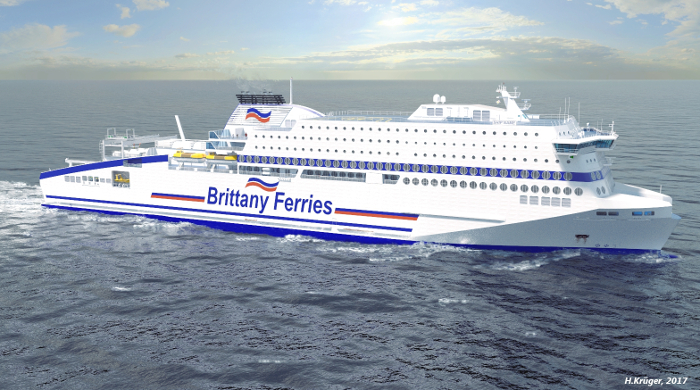 Die neue LNG-Fähre Honfleur von Brittany Ferries