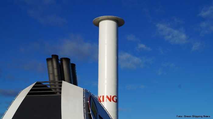 Windrotor von Norsepower an Bord der Fähre Viking Grace